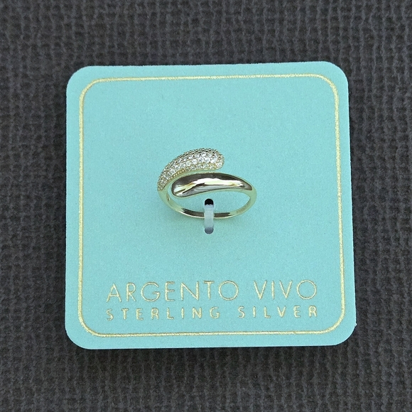 Argento Vivo Gold💛 Raindrops💧 Bypass🔁 Ring💍 - Picture 9 of 15